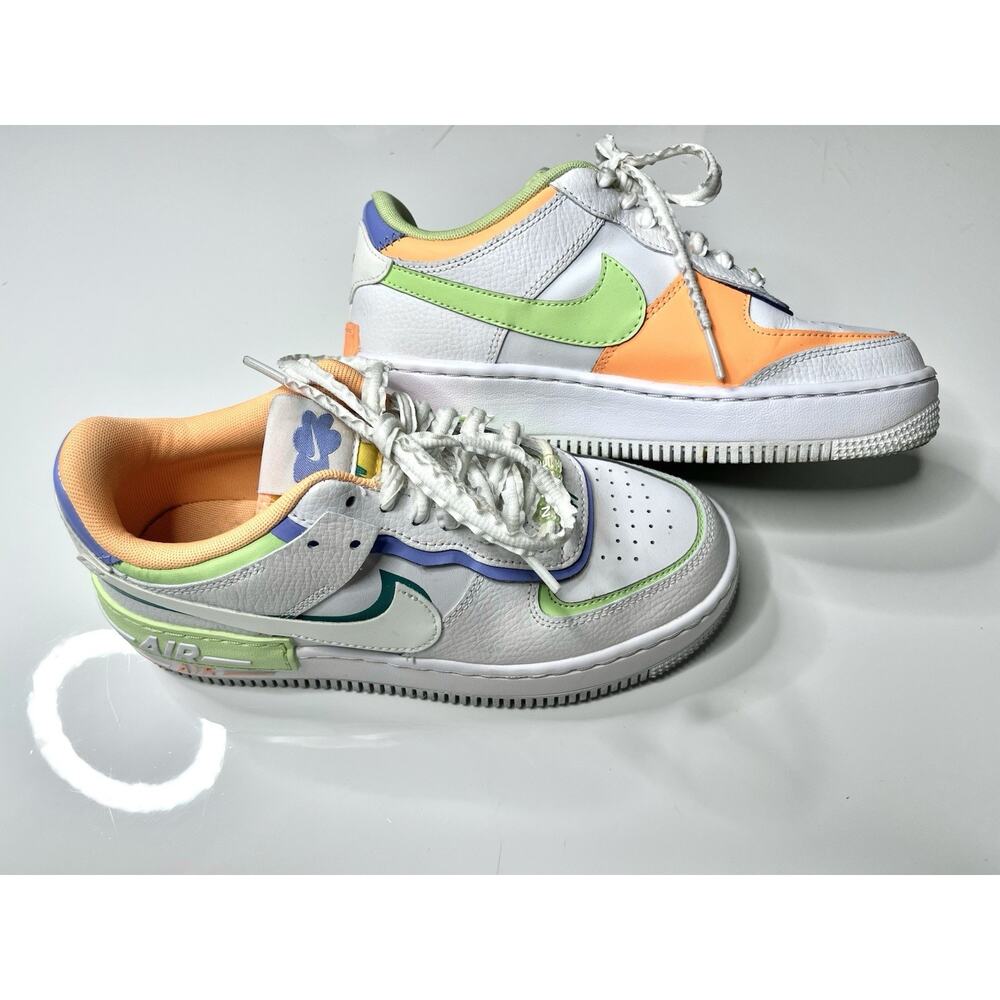 Nike Air Force 1 Shadow, White/White-Peach Cream, DX3718-100 Women’s 6.5